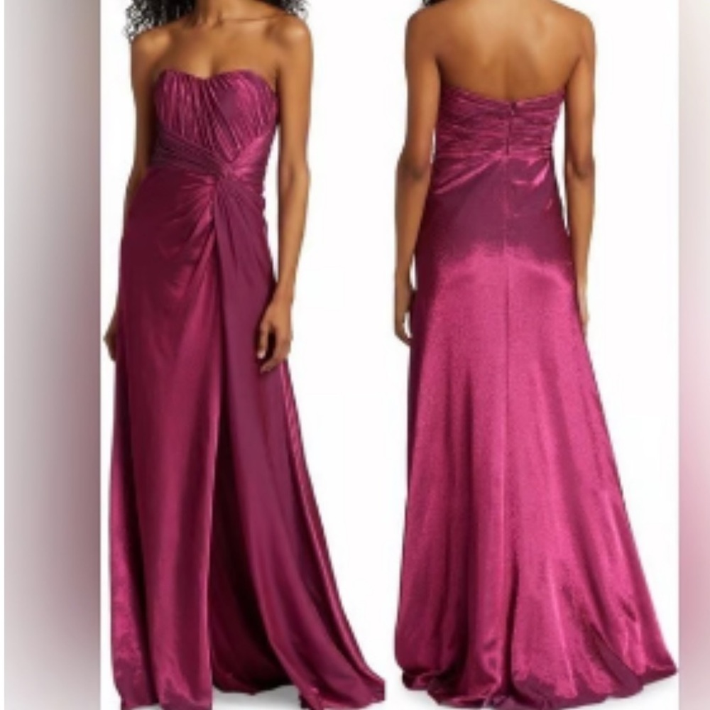 Rene Ruiz Strapless Fuchsia Gown